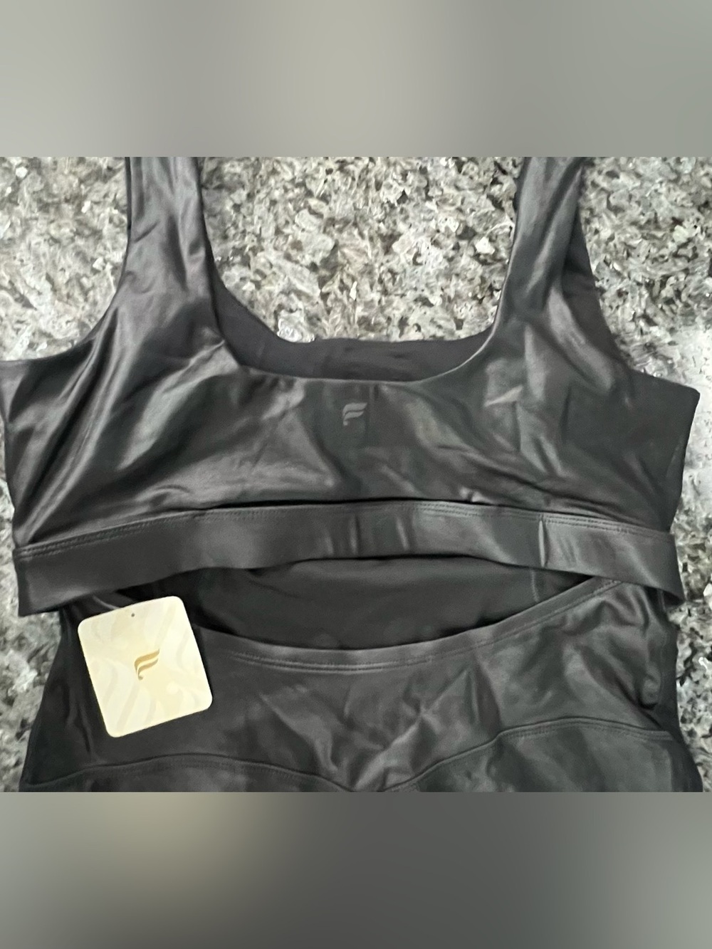 Fabletics large Motion365+ Shine Jumpsuit Black One Piece Unitard NWT - Picture 4 of 11